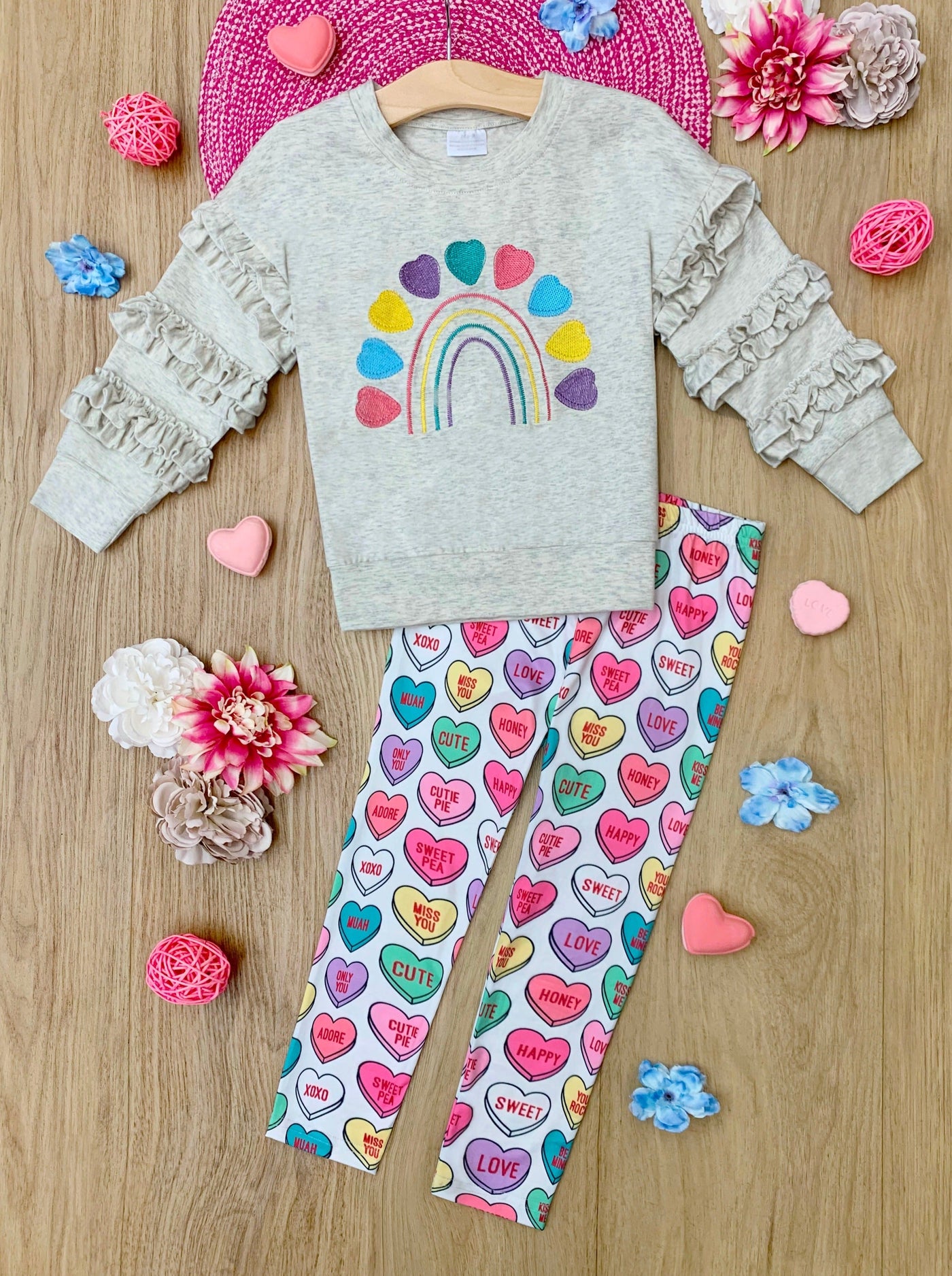 Big Love Rainbow Heart Top and Legging Set