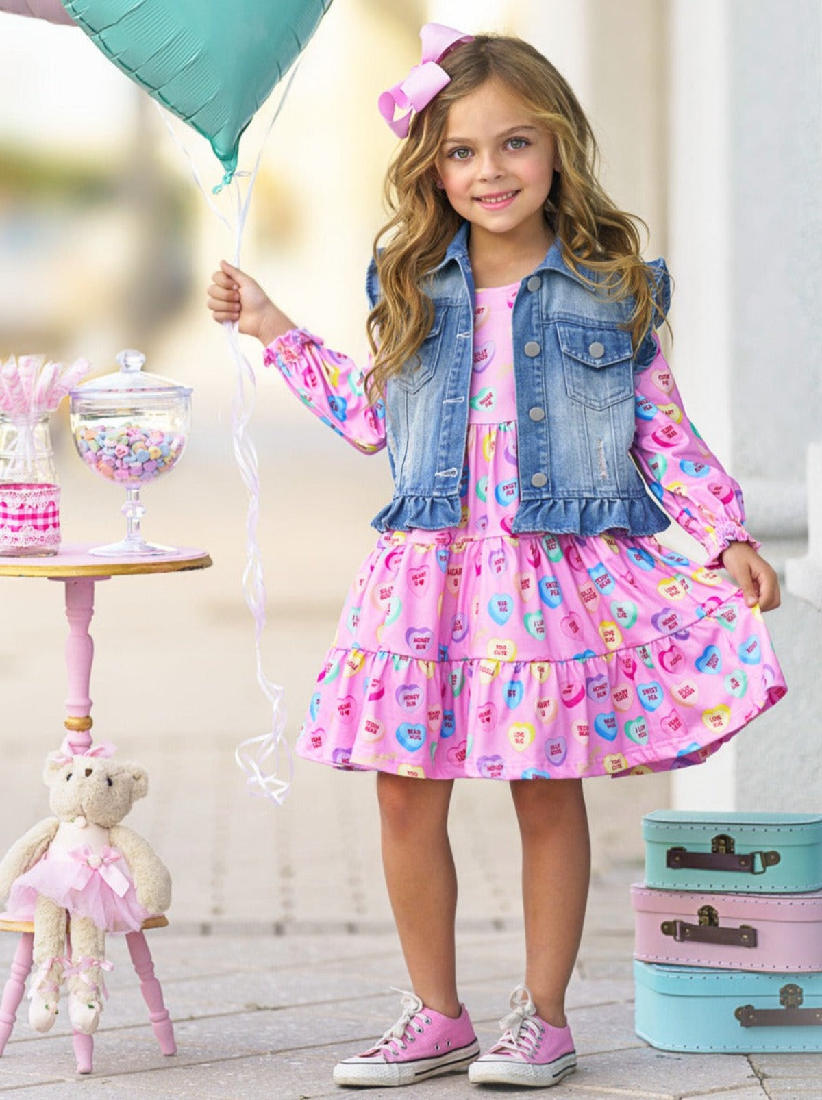 Sweethearts Conversational Hearts Vest and Dress Set