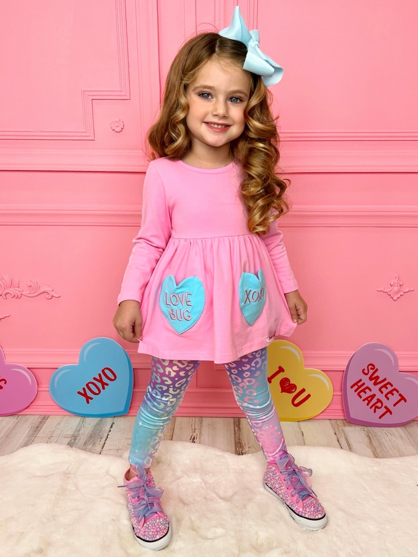 Sweethearts Love Bug Top & Leopard Legging Set