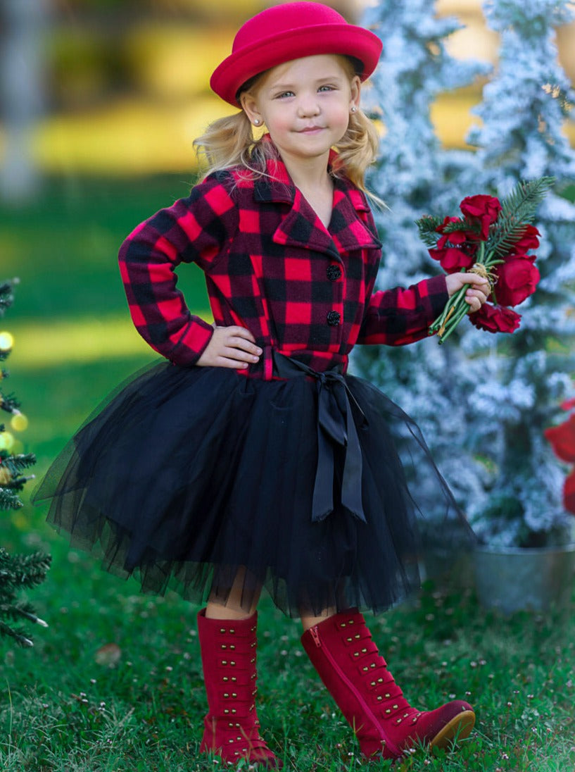 Pretty Plaid Blazer Tutu Dress