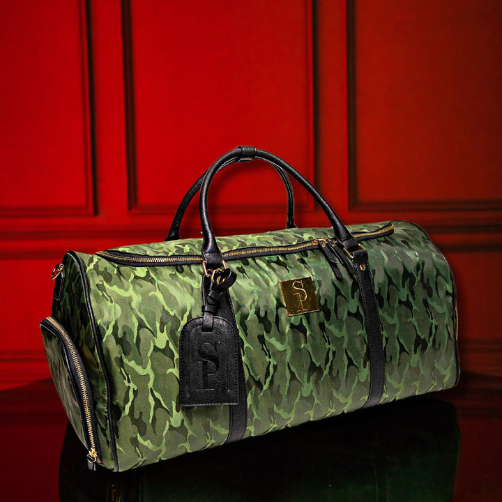 Green Camo Weekender Duffle Bag