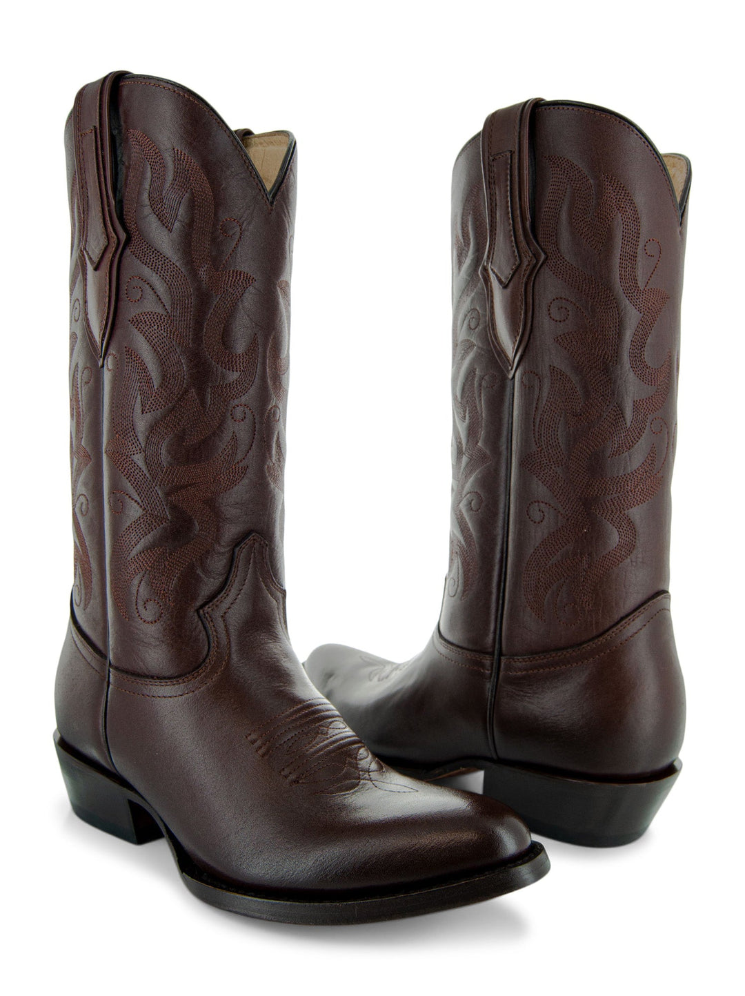 Cowboy Dress Boots | Mens Classic Round-Toe Boots (H7001-Brown)