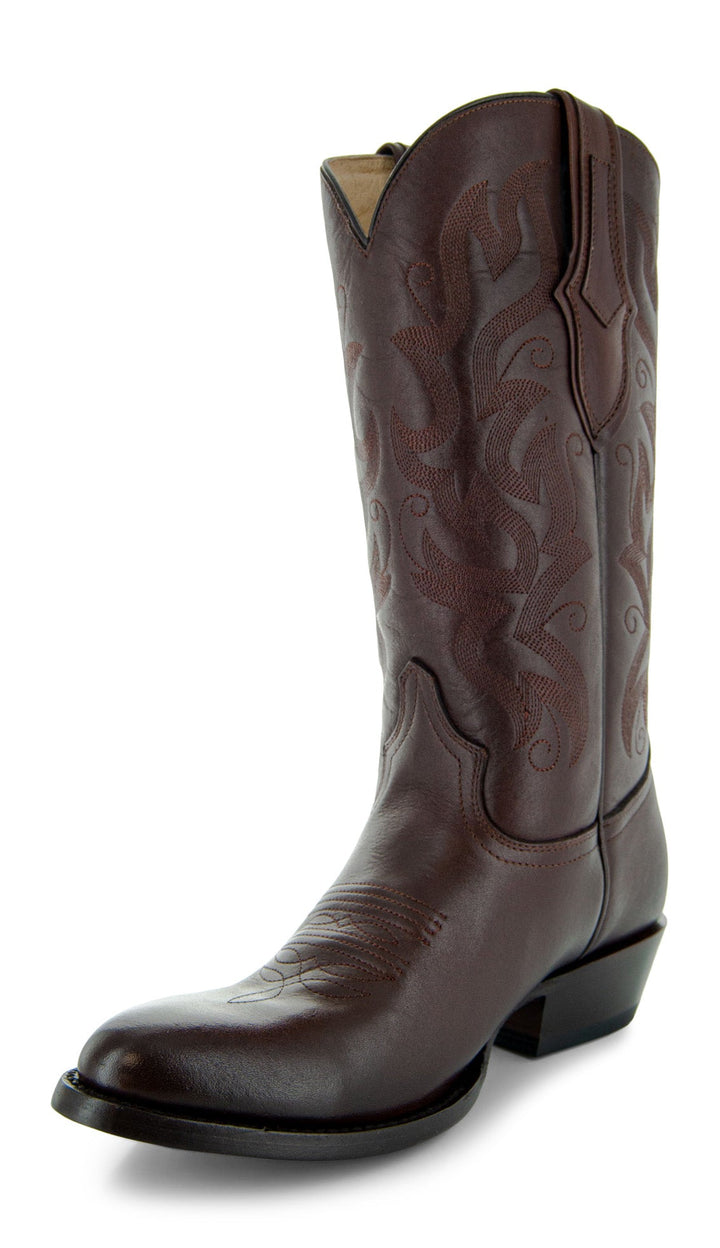 Cowboy Dress Boots | Mens Classic Round-Toe Boots (H7001-Brown)