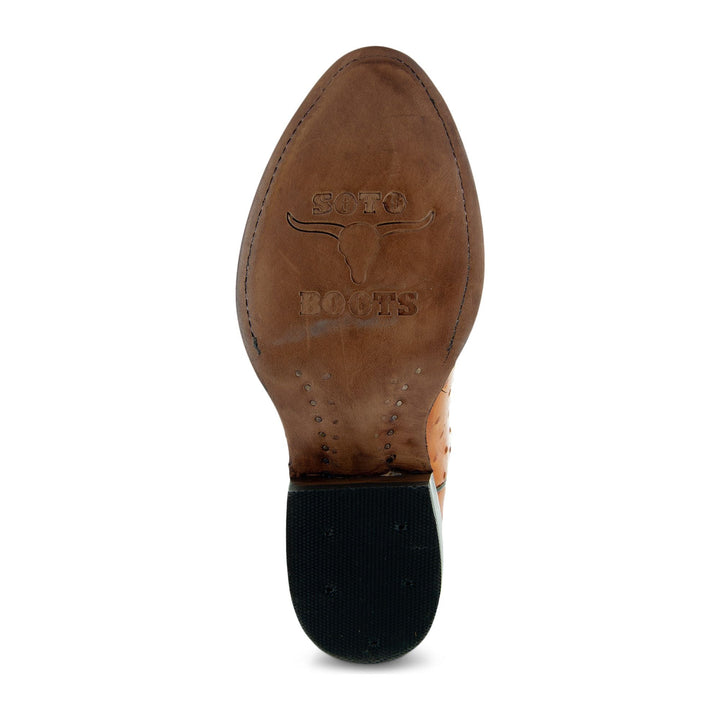 Men's Mantequilla Ostrich Print Cowboy Boots (H7002)