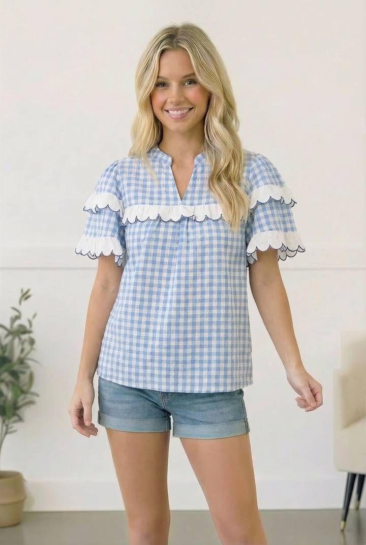 Sweet Meadow Cotton Gingham Top