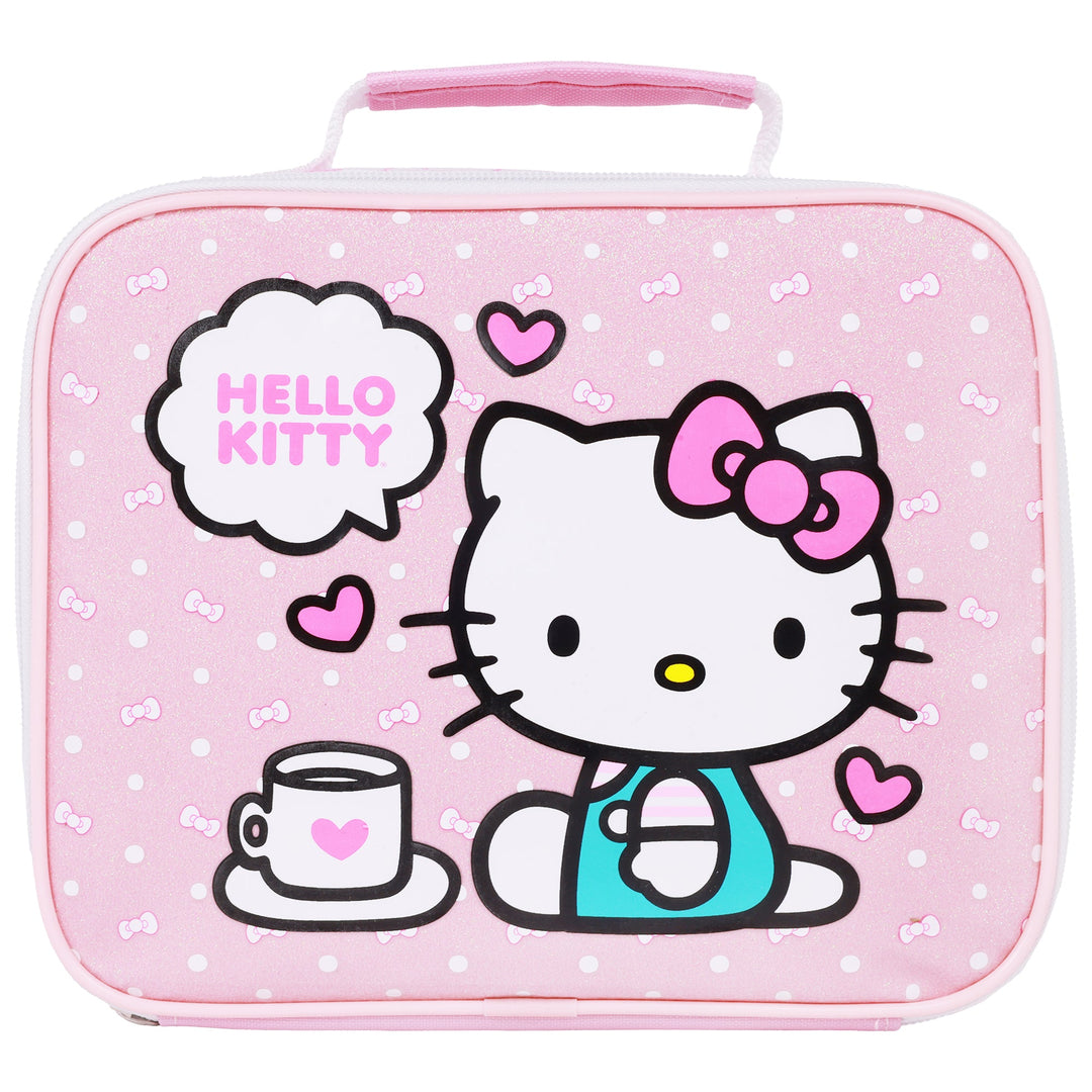 Hello Kitty All-Over Print Backpack with Detachable Lunchbox & 3D Charm