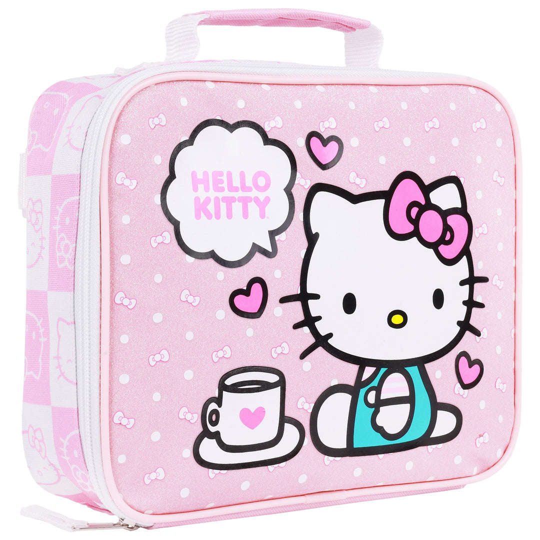 Hello Kitty All-Over Print Backpack with Detachable Lunchbox & 3D Charm