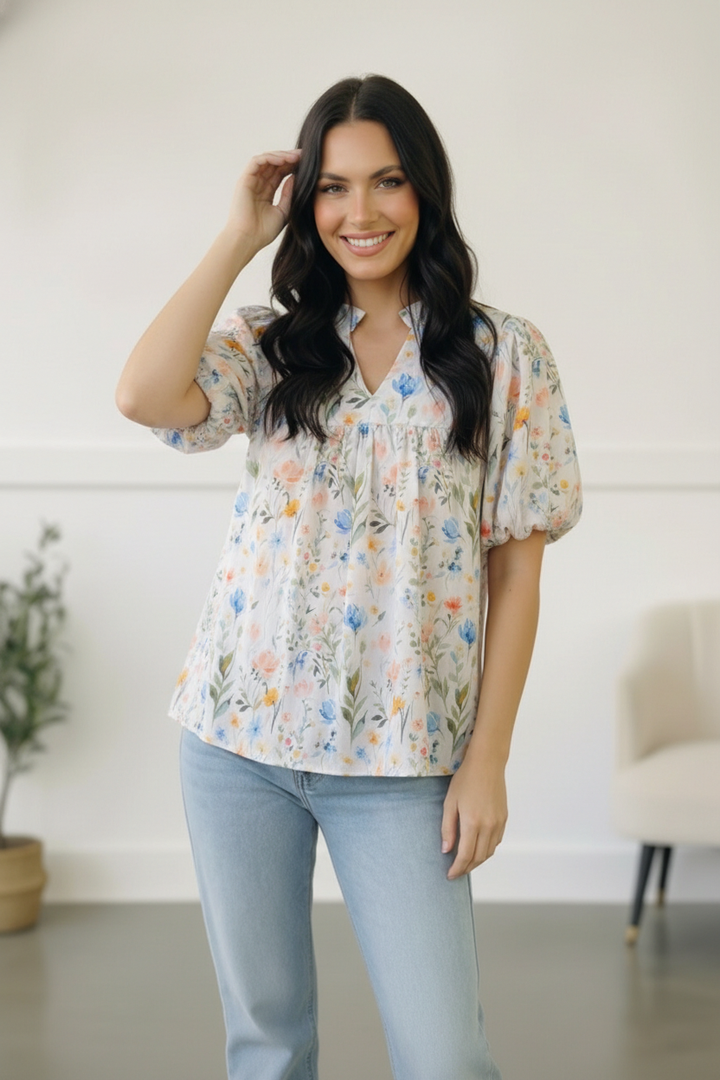 Painted Blossoms Daydream Top
