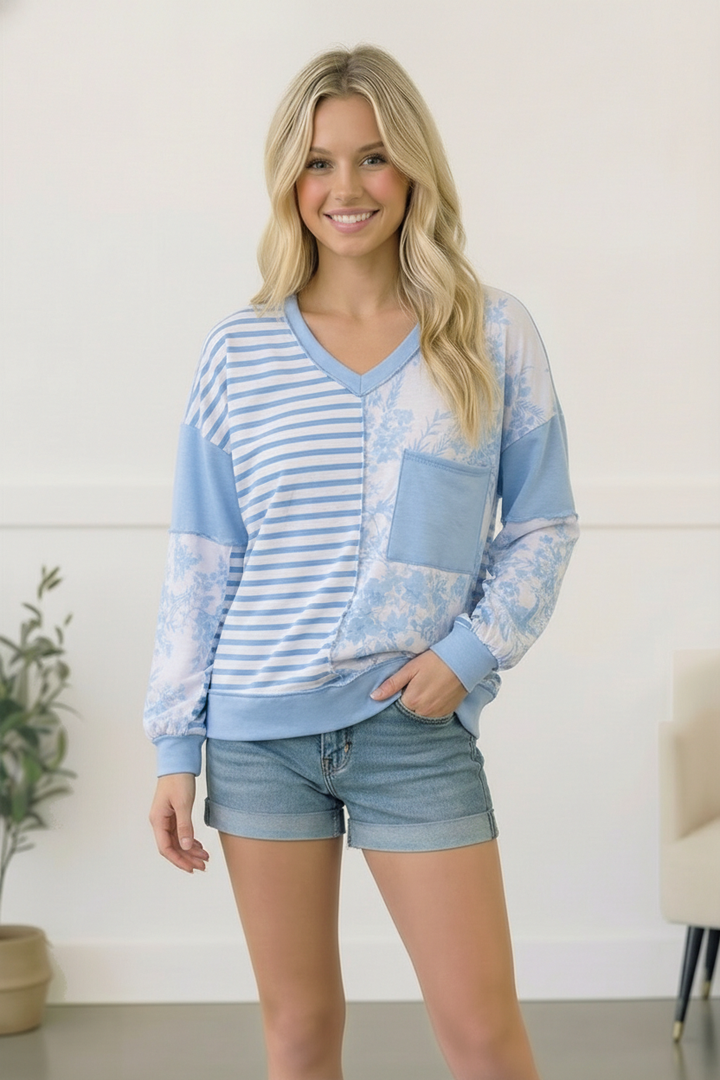 Coastal Calm Colorblock Top