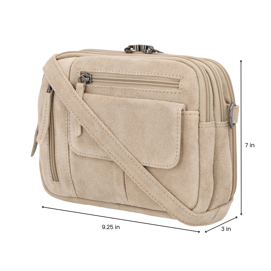 Concealed Carry Hadley Suede Crossbody by Lady Conceal