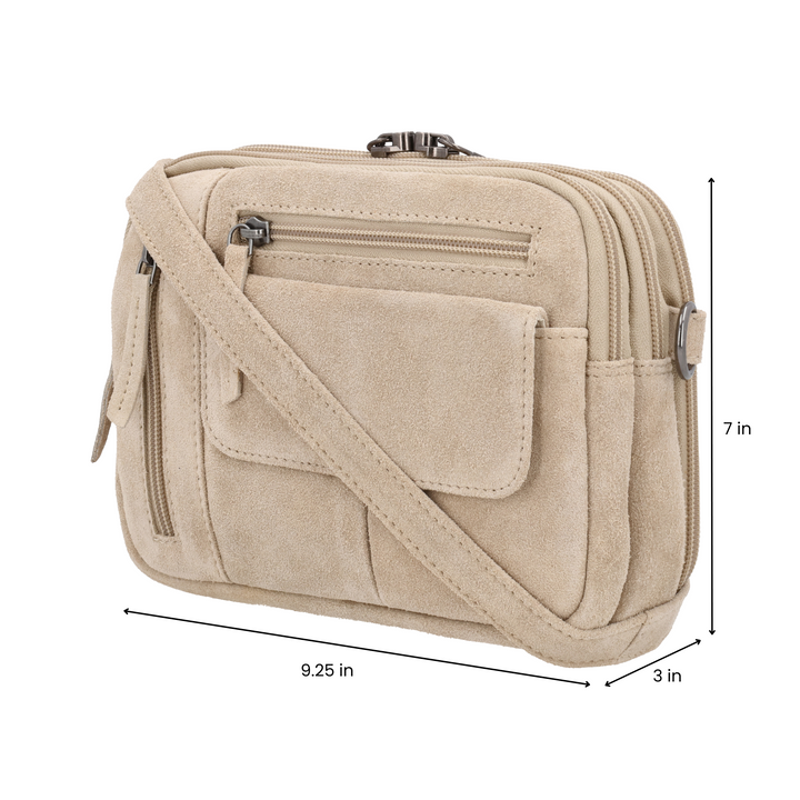 Concealed Carry Hadley Suede Crossbody by Lady Conceal