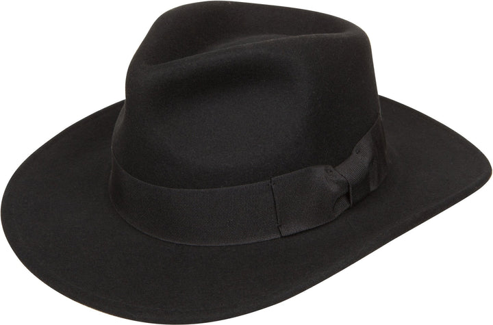 Sakkas Flynn Grosgrain Bow Wide Brim Wool Fedora