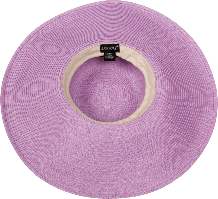 Sakkas Bella UPF 50+ 100% Paper Straw Flower Accent Wide Brim Floppy Hat