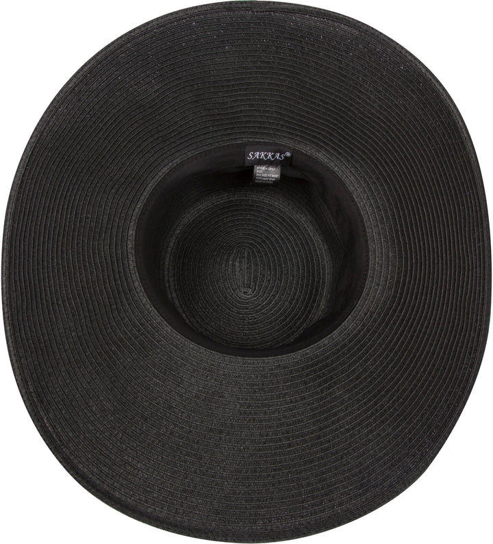 Sakkas Daisy UPF 50+ 100% Paper Straw Flower Accent Wide Brim Floppy Hat