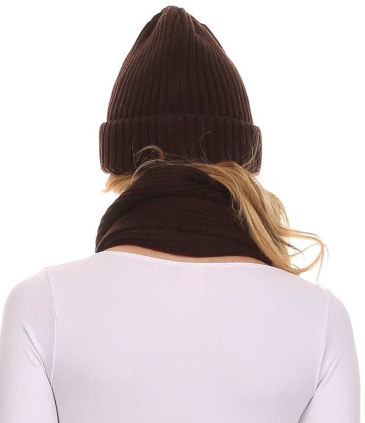 Sakkas  Aldis Unisex Ribbed Knit Beanie Hat And Scarf Set