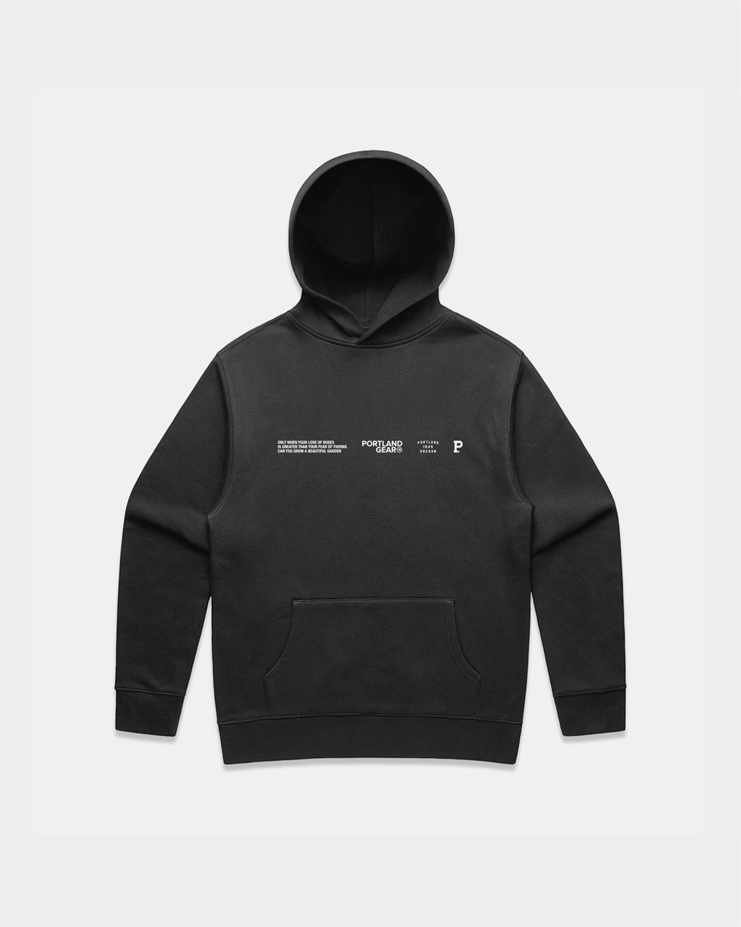 Sueded Slogan Hoodie - Faded Black