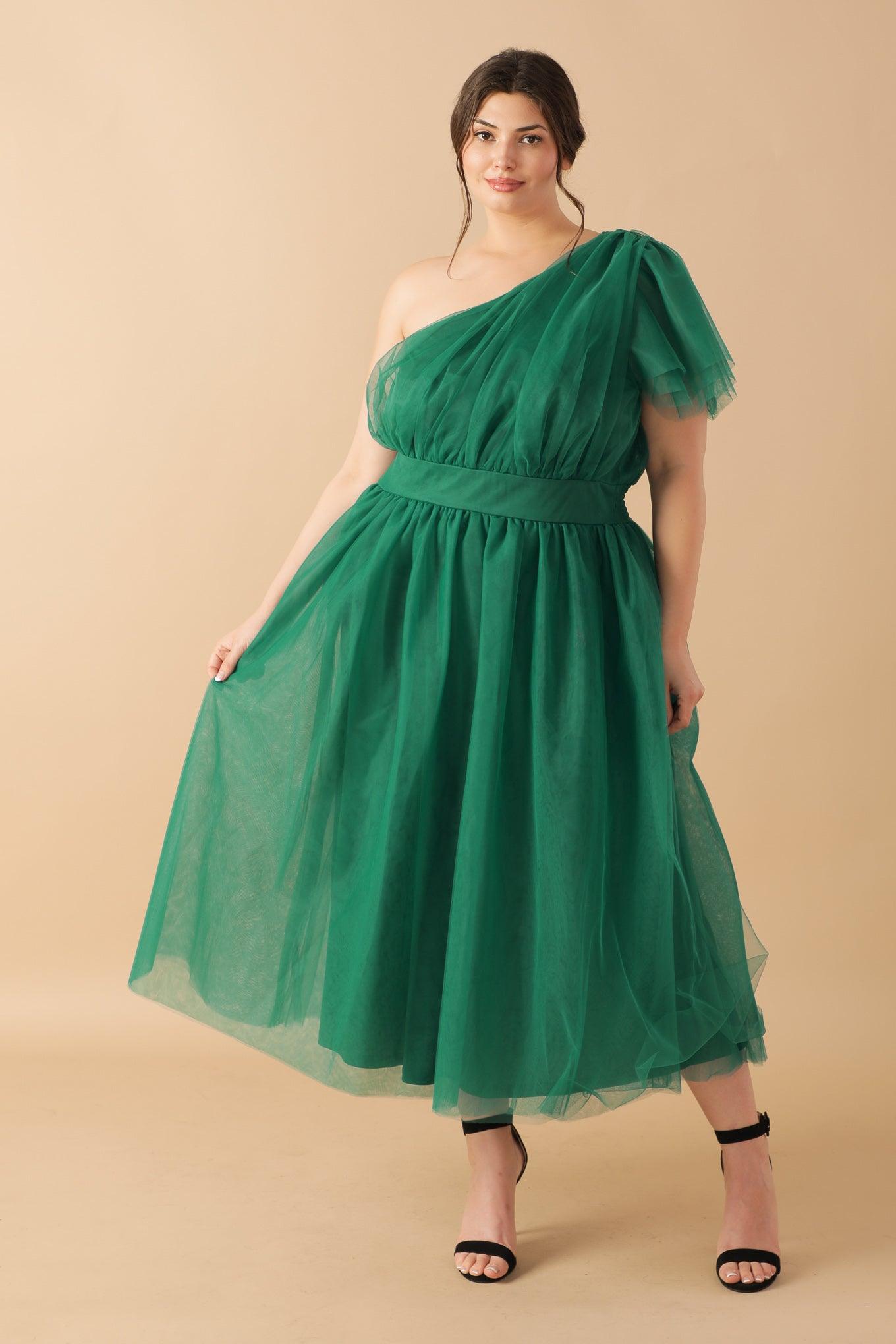 LIVELY CHARM TULLE MIDI DRESS