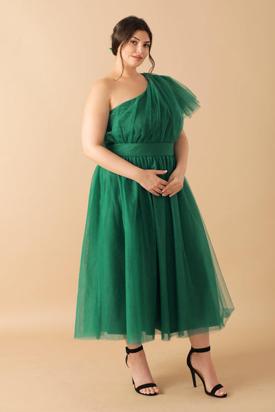 LIVELY CHARM TULLE MIDI DRESS