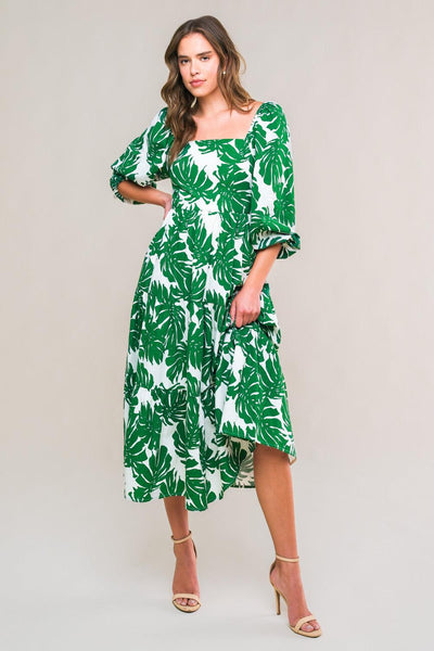 ALL THE DRAMA WOVEN MIDI DRESS