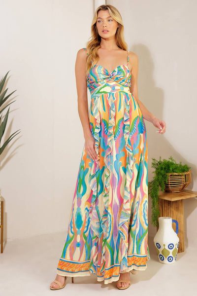 DELIGHT ME ROLLED WOVEN MAXI DRESS