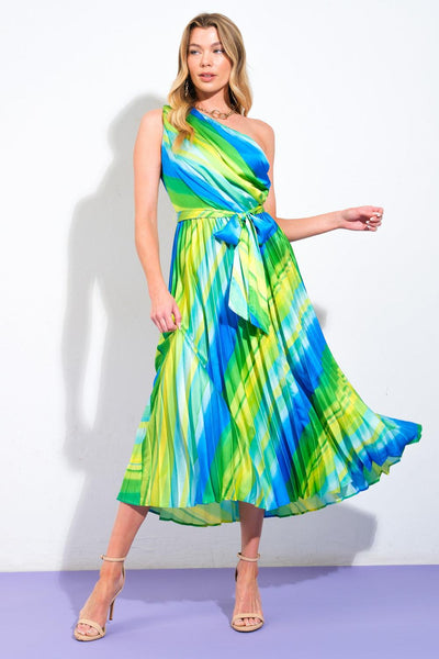 EXUBERANT ELEGANCE WOVEN MIDI DRESS