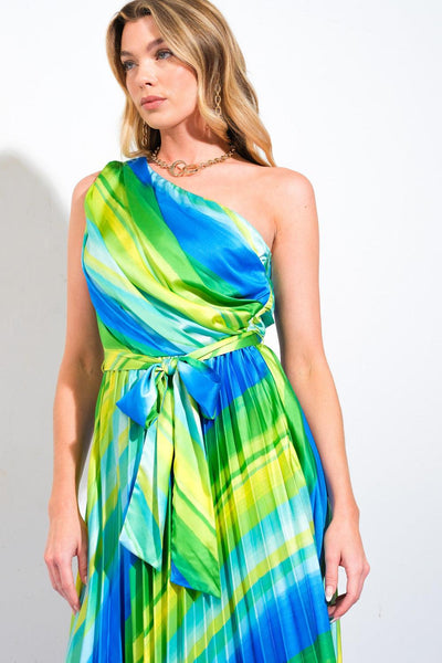 EXUBERANT ELEGANCE WOVEN MIDI DRESS