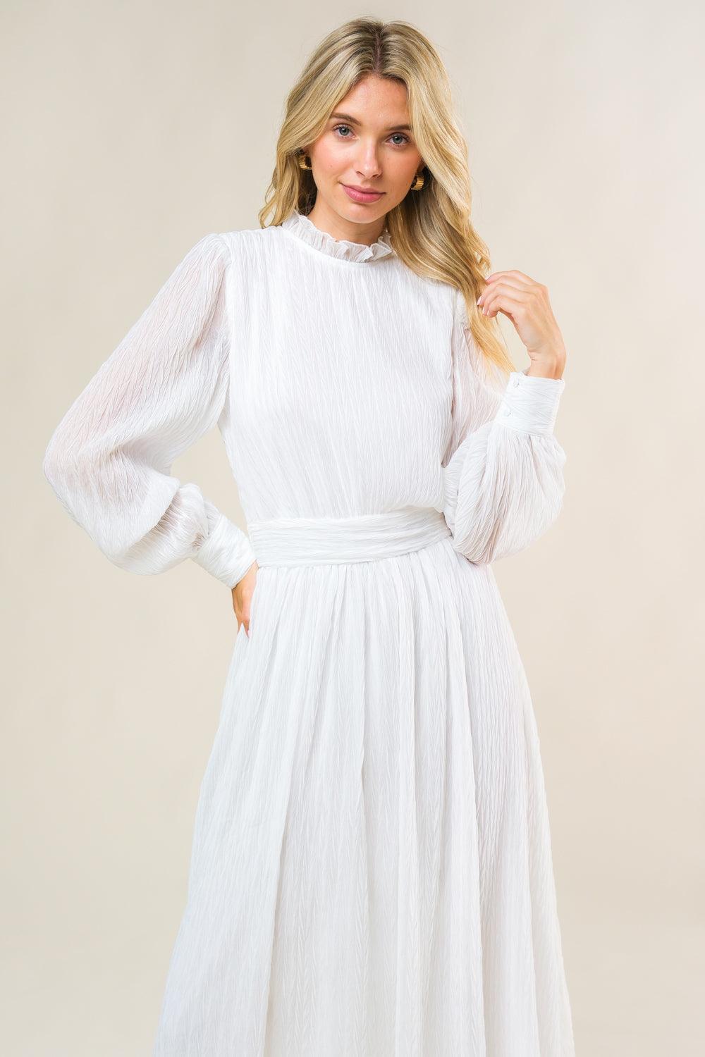 FOREVER WAITING WOVEN MIDI DRESS