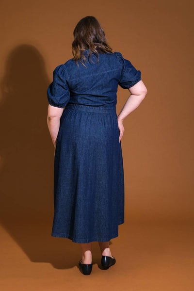 GET THE LOOK DENIM MIDI DRESS