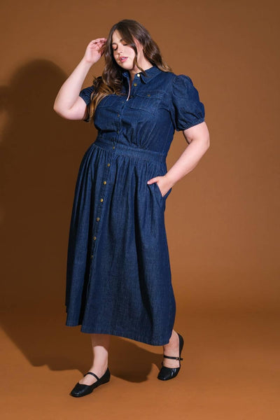 GET THE LOOK DENIM MIDI DRESS