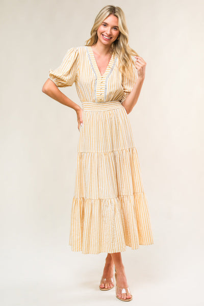 WITH THE GIRLS WOVEN MIDI DRESS