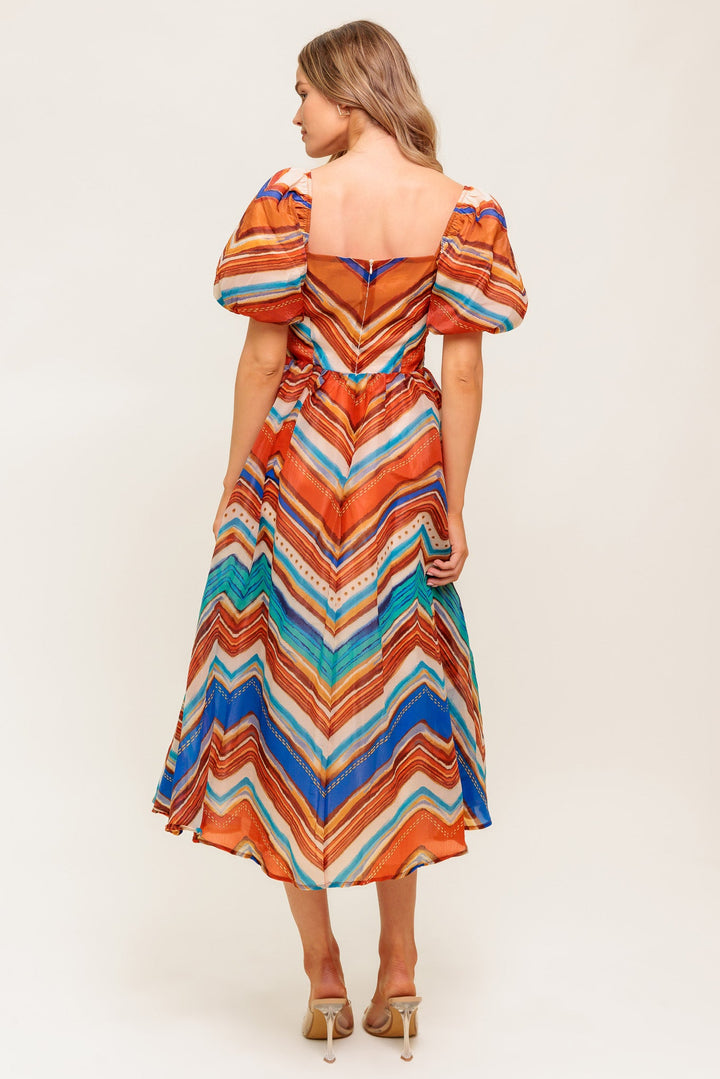 BRIGHT PERSONALITY WOVEN MIDI DRESS
