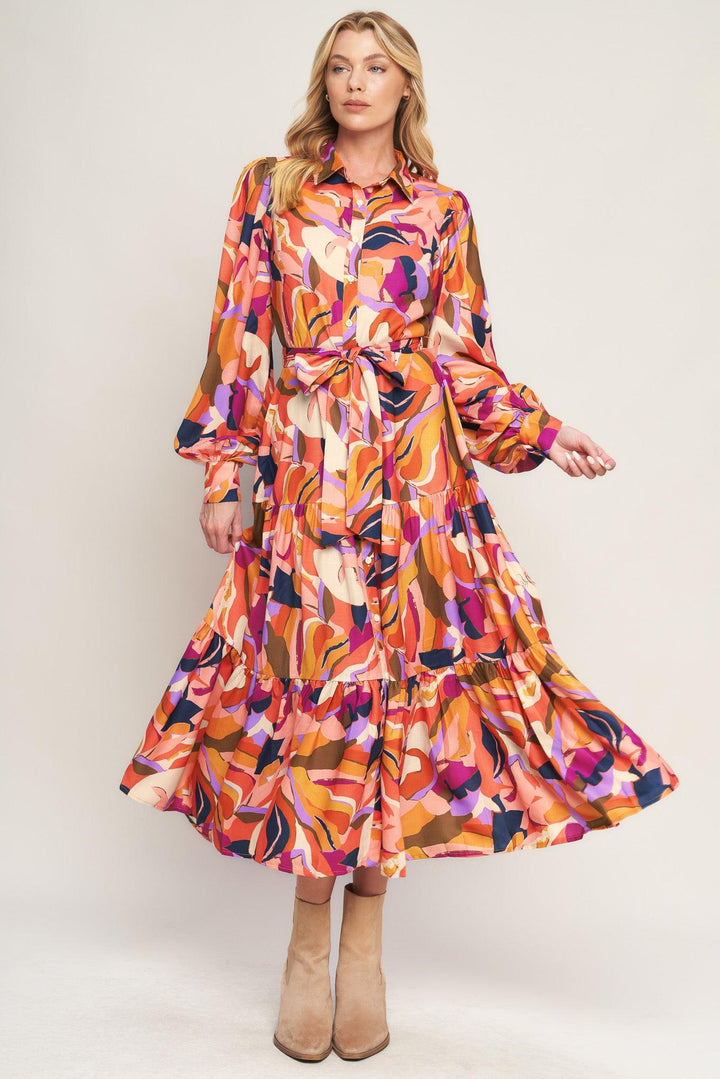 ROSEWOOD ROMANCE WOVEN MIDI DRESS