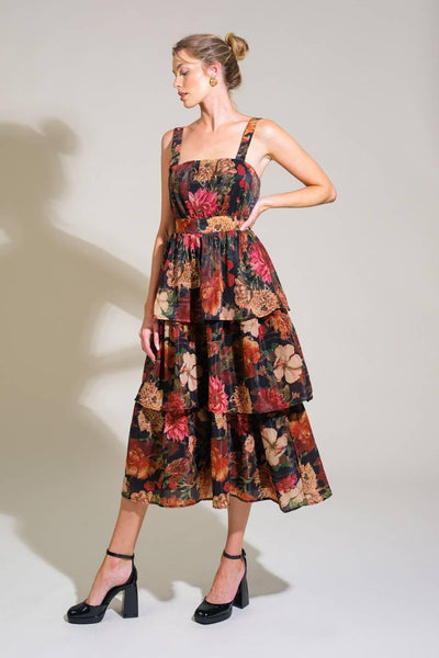 REGAL RHAPSODY WOVEN MIDI DRESS