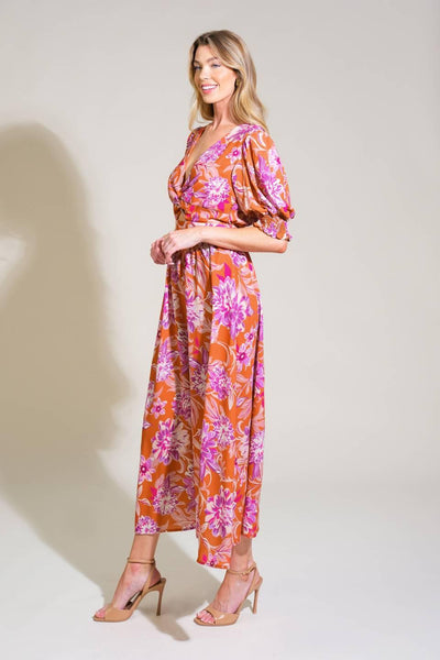 MEADOW SERENADE WOVEN MIDI DRESS