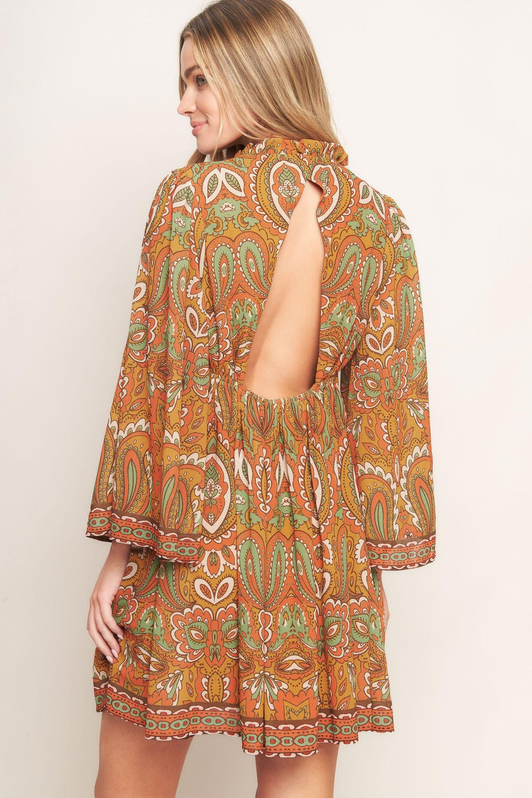 CROSS MY MIND WOVEN MINI DRESS