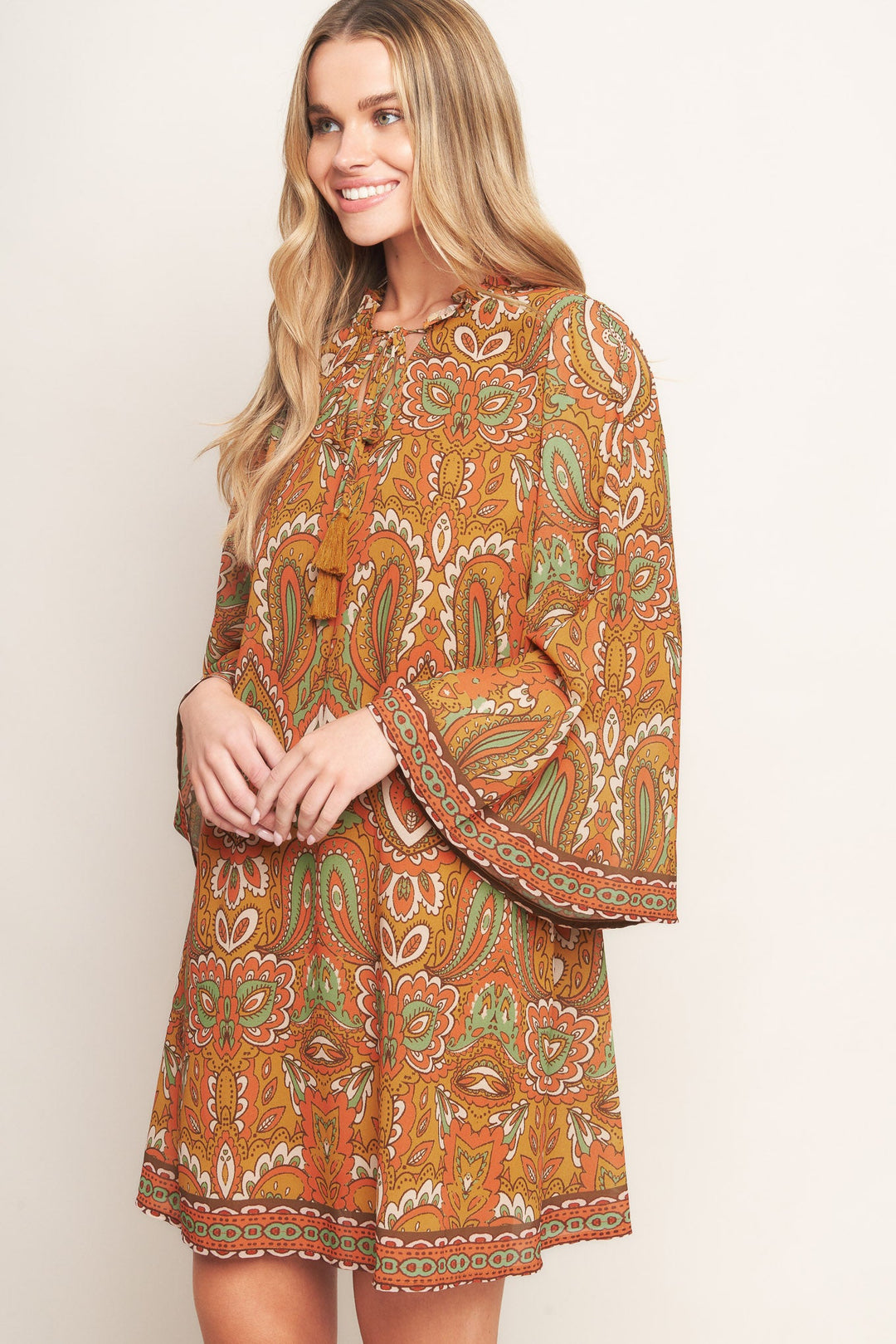 CROSS MY MIND WOVEN MINI DRESS