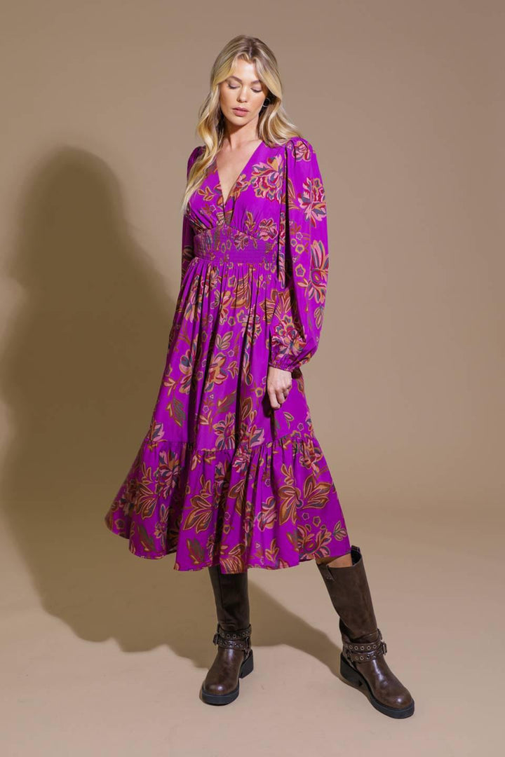 ELEGANTLY ELEVATED WOVEN MIDI DRESS