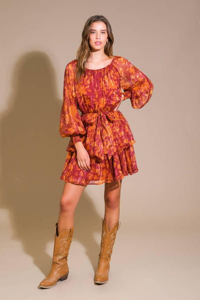 PETAL MIST WOVEN MINI DRESS