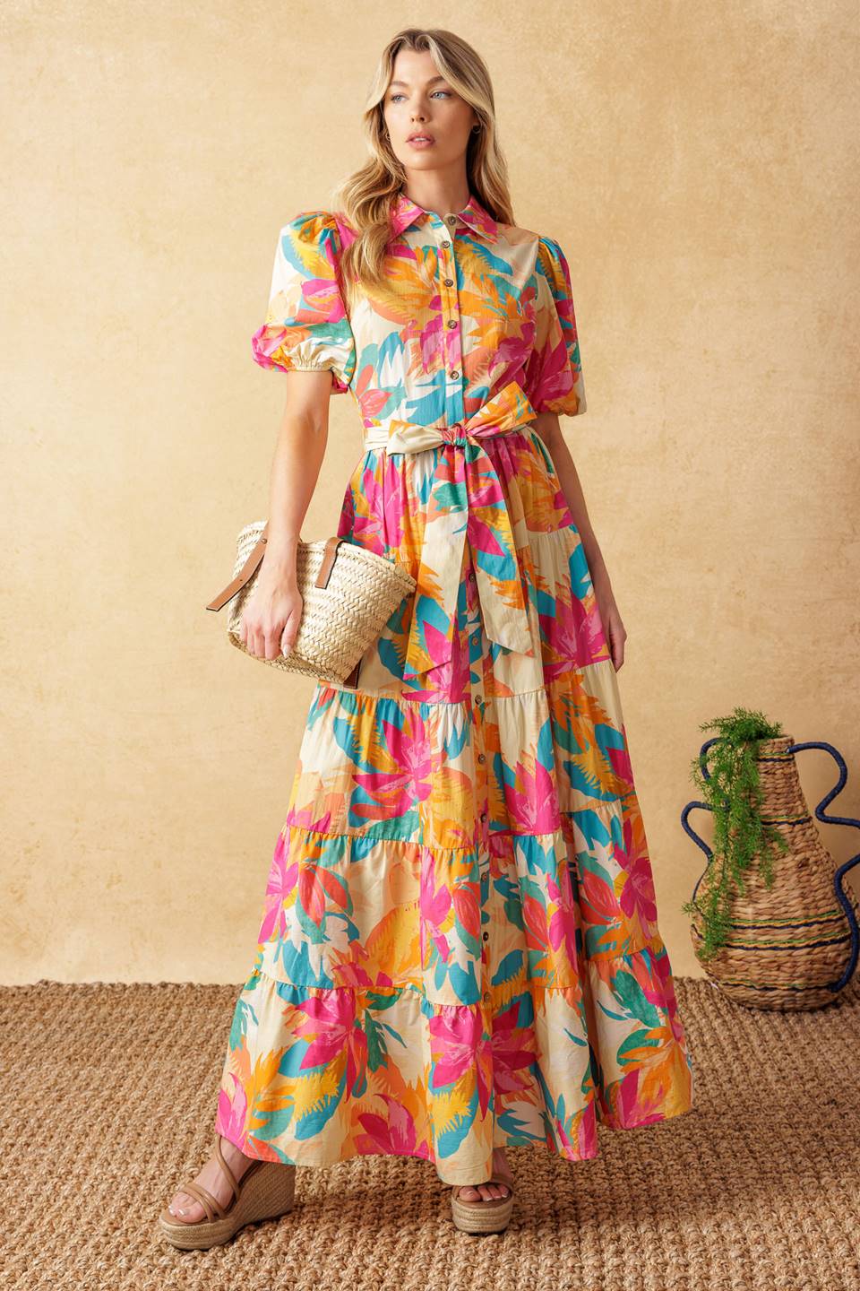 SWEET SOIREE WOVEN MIDI DRESS