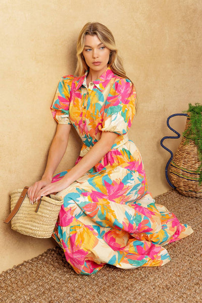 SWEET SOIREE WOVEN MIDI DRESS