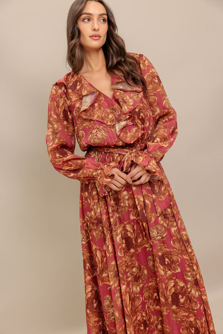 AUTUMN SONATA WOVEN MIDI DRESS