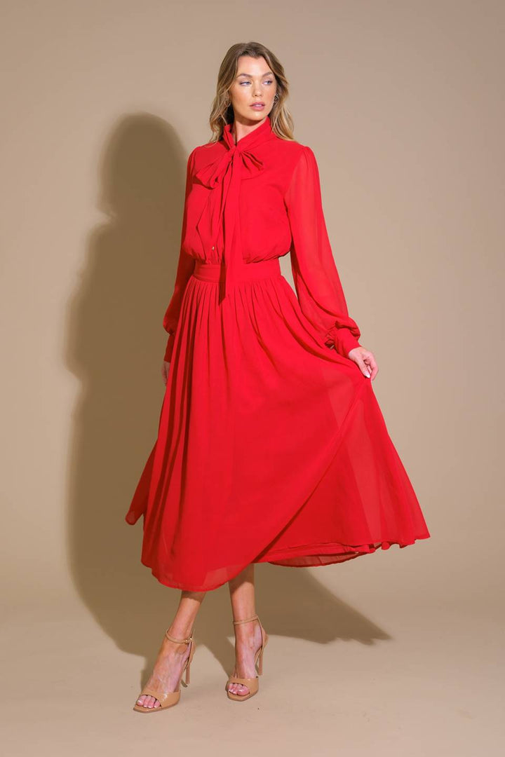 EXCEPTIONAL EXPRESSION WOVEN MIDI DRESS