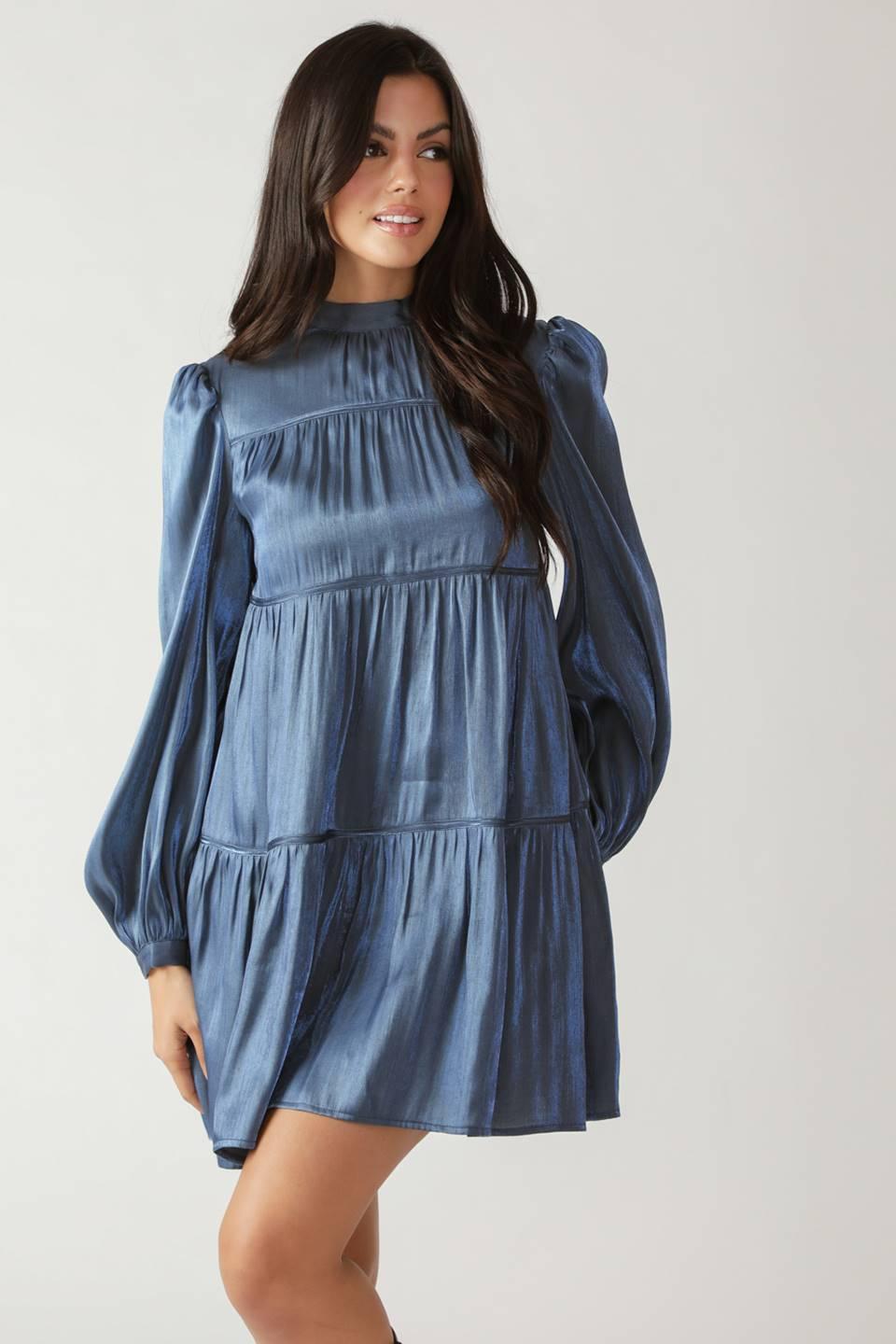 SERENITY CALLING WOVEN BABYDOLL MINI DRESS