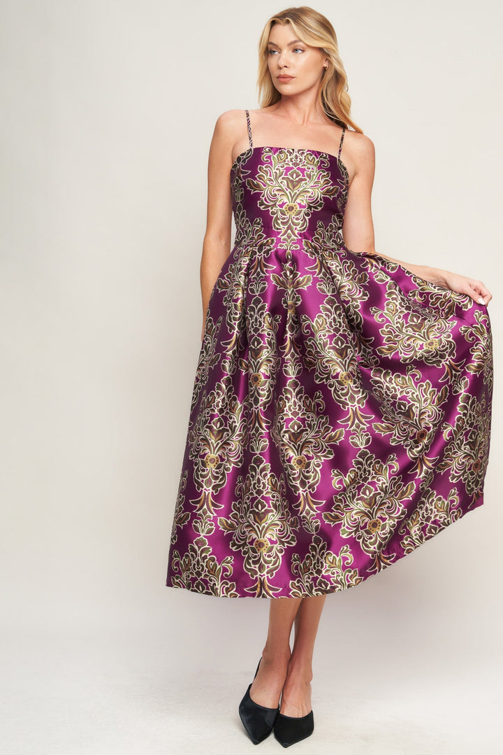 ALONG THE WAY WOVEN MIDI DRESS