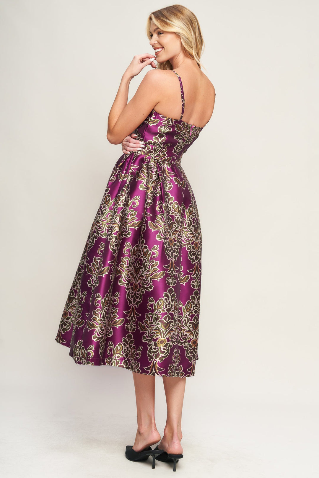 ALONG THE WAY WOVEN MIDI DRESS