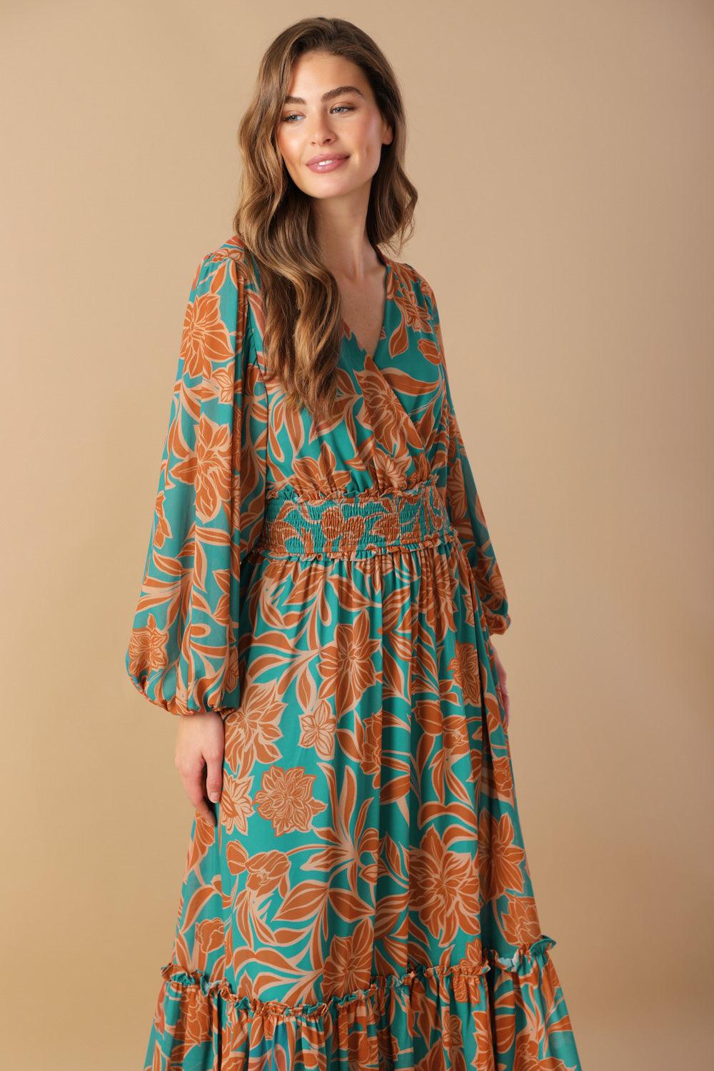 FLEETING FAUNA WOVEN MAXI DRESS