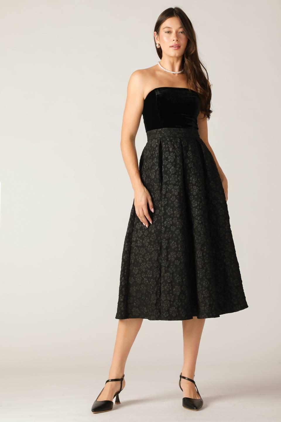 HARMONIOUS VELVET MIDI DRESS