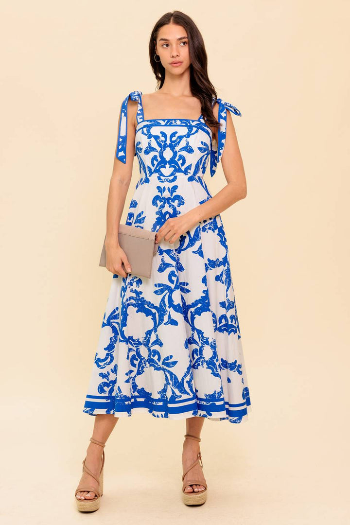 ADAIR PASSPORT TO THE SUN WOVEN MIDI DRESS