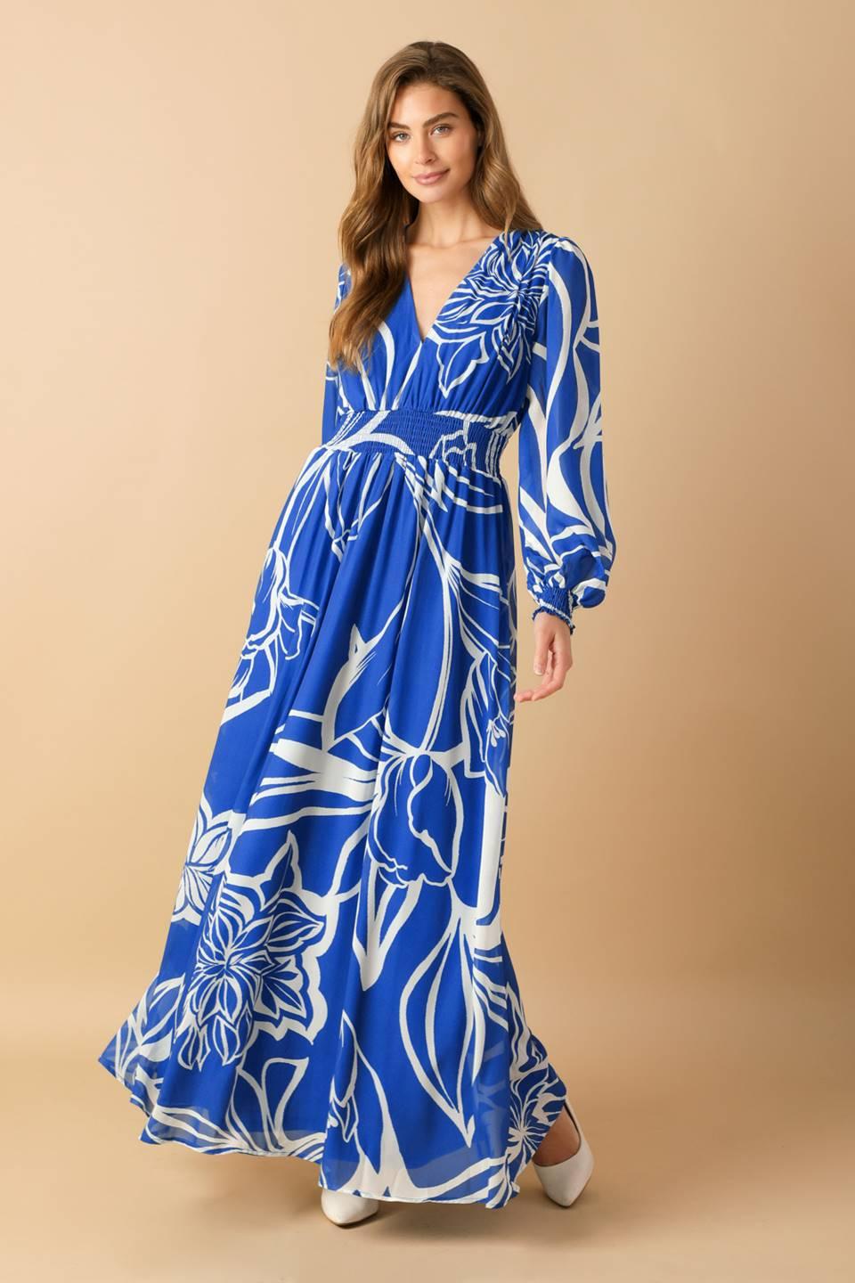 DANCING DEWDROPS WOVEN MAXI DRESS