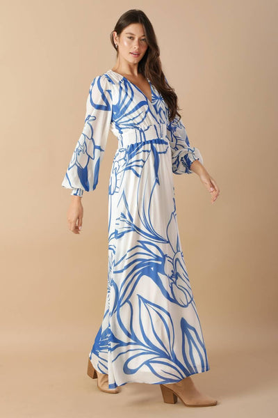 DANCING DEWDROPS WOVEN MAXI DRESS